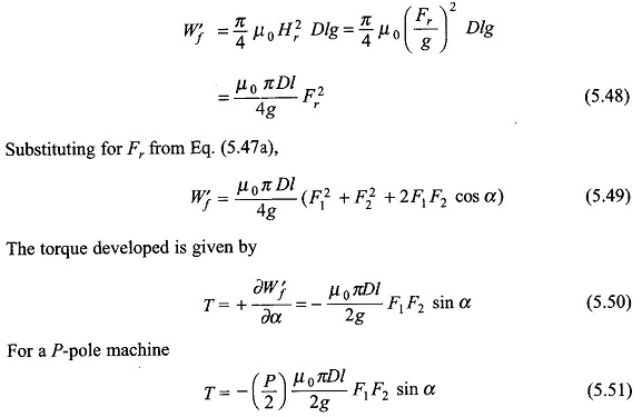 Torque in Round Rotor Synchronous Machine