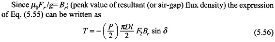 Torque in Round Rotor Synchronous Machine