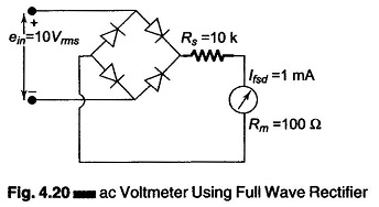 AC Voltmeter using Full wave Rectifier