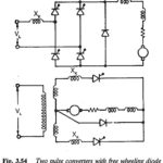 Two pulse converters with freewheeling diode