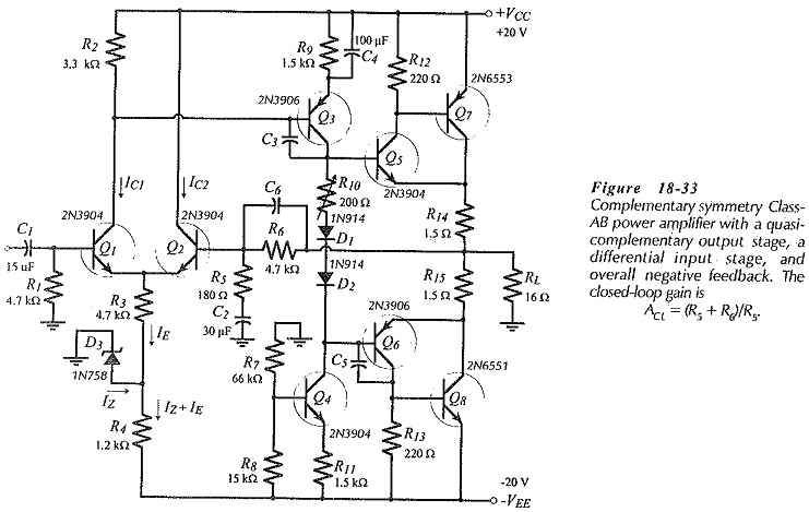BJT Power Amplifier with Differential Input Stages