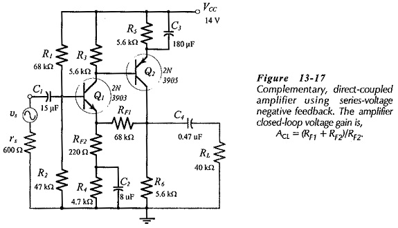 Two Stage Direct Coupled BJT Amplifier Circuit