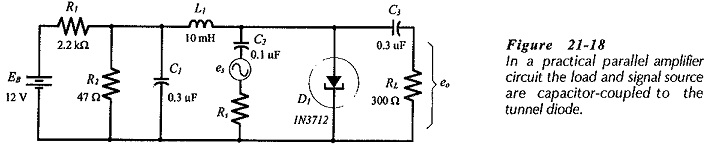 Tunnel Diode Parallel Amplifier Circuit