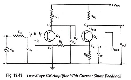 Current Shunt Feedback Amplifier Circuit