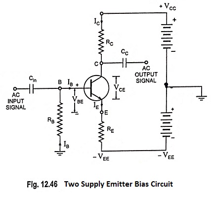Two Supply Emitter Bias Circuit