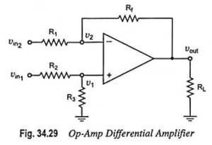 Op Amp Differential Amplifier Circuit Diagram and its Operation
