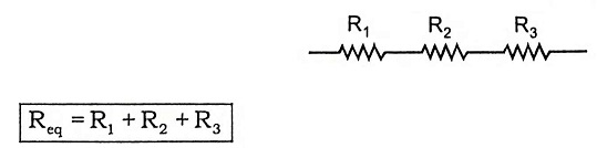 quivalent resistance when three resistors are connected in series